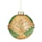 4" Gold Holly Berry Mercury Glass Ball Christmas Ornament